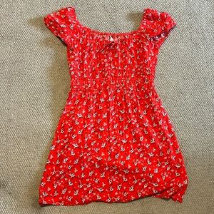 Juniors Red Floral Dress